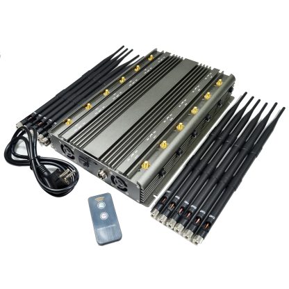 Nuevo y potente inhibidor de señales de teléfono móvil, WiFi, GPS, LOJACK, UHF, VHF con 12 antenas para uso en interiores, potencia de salida ajustable de 63W, alcance de hasta 60m - Imagen 5