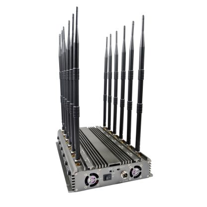 Nuevo y potente inhibidor de señales de teléfono móvil, WiFi, GPS, LOJACK, UHF, VHF con 12 antenas para uso en interiores, potencia de salida ajustable de 63W, alcance de hasta 60m - Imagen 2